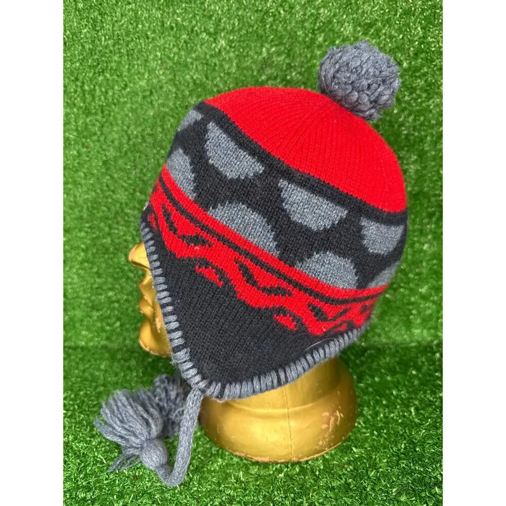 Patagonia Beanie Winter Hat Kids Small Wool Knit Fleece Lined Tassel Multi-Color